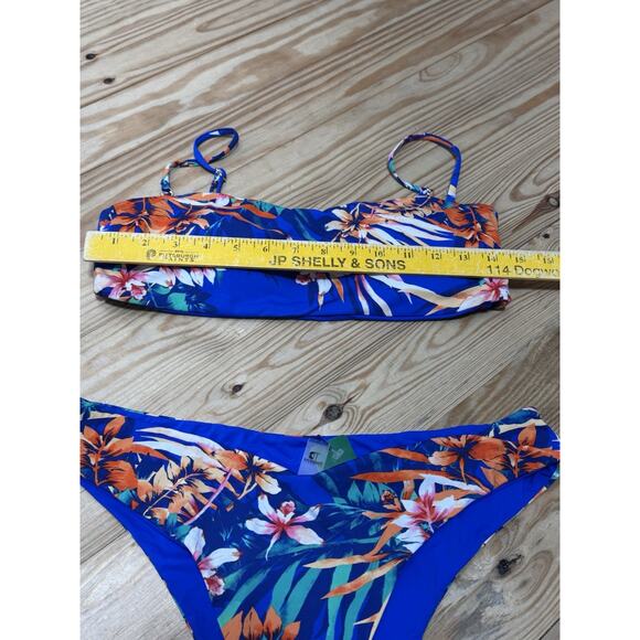 Tinibikini Swimwear Set Bikini Blue Floral 2 piece New With Tags X-Large - Picture 5 of 9